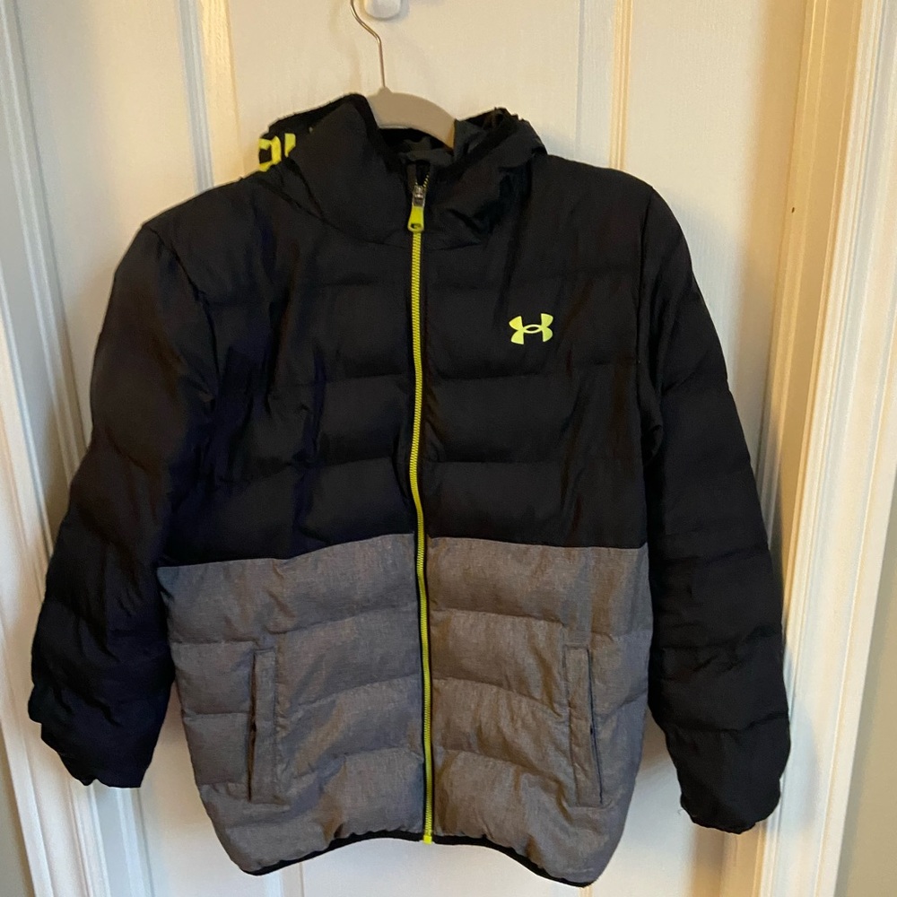 Under armour boys pronto colourblock puffer jacket